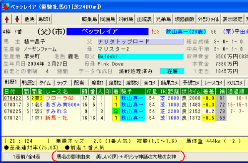 馬データ画面